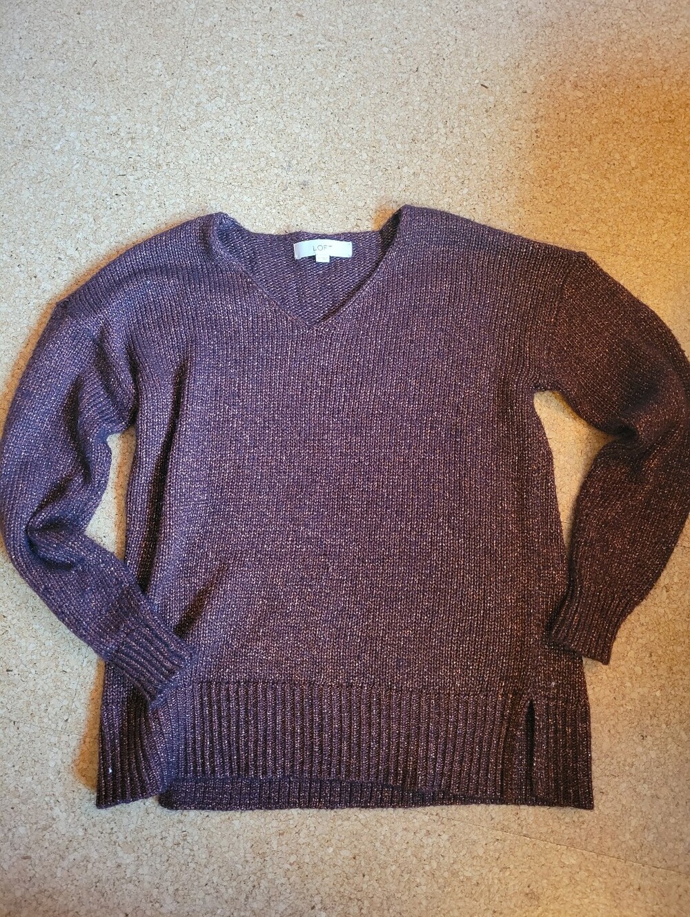 LOFT Brown Sparkle Sweater